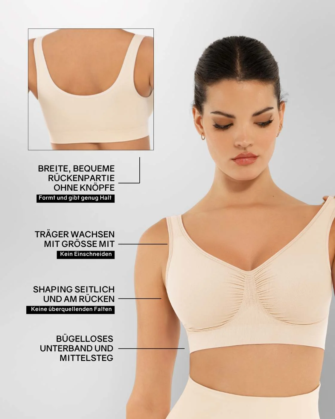 InvisiBra "Soft" 1.0 & 2.0 - Bügellose BHs zum Reinschlüpfen - 4er Set - Image 13