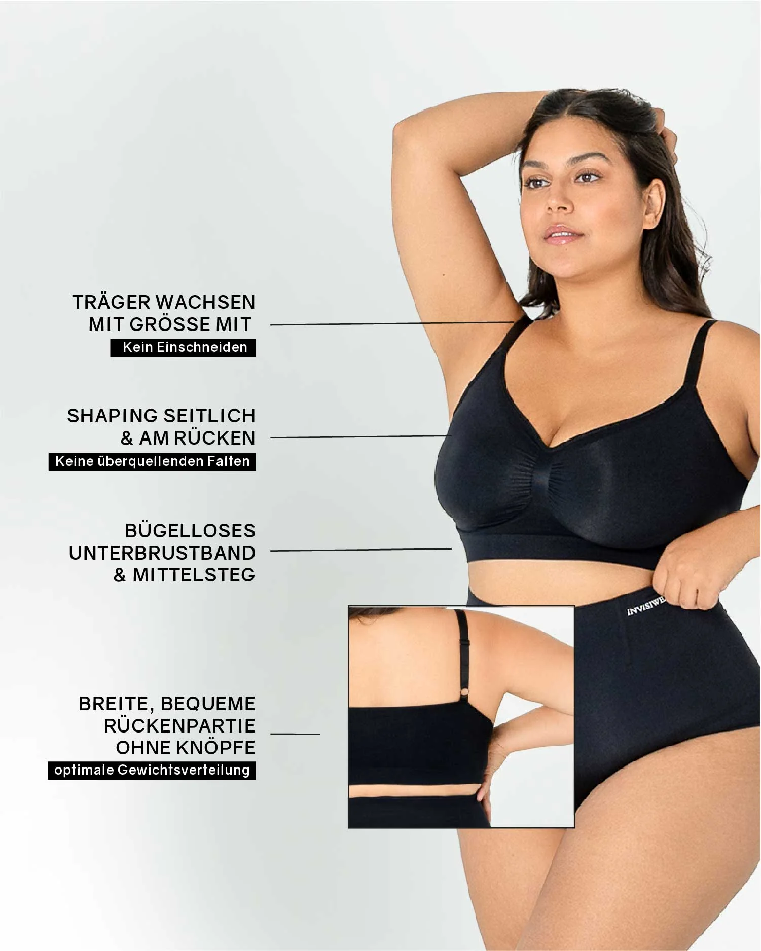 InvisiBra "Soft" 1.0 & 2.0 - Bügellose BHs zum Reinschlüpfen - 4er Set - Image 8