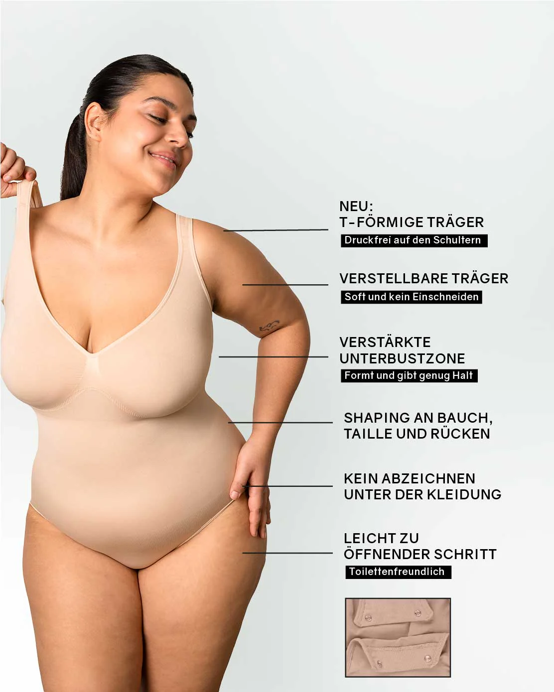 PREMIUM InvisiShape - Shaping Body Panty mit extra breiten Trägern - Image 6